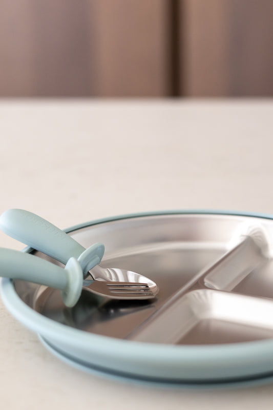 Kiekeboe® RVS Bordje met Siliconen Zuignap voor Baby’s en Peuters