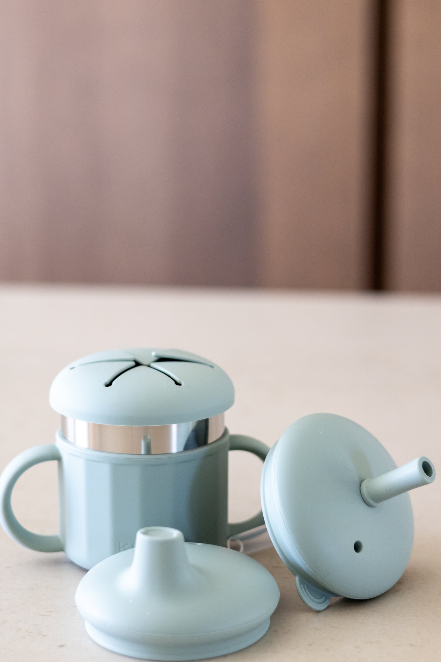 Kiekeboe® 3-in-1 Drinkbeker met Tuit-, Rietje- en Snackdeksel